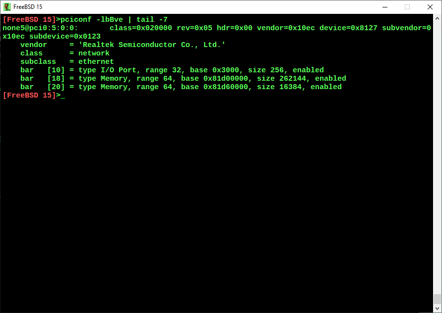 Realtek RTL8127 FreeBSD